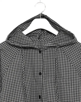 Checked hooded parka