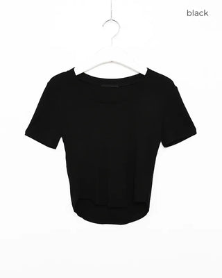 Round-cut cropped T-shirt