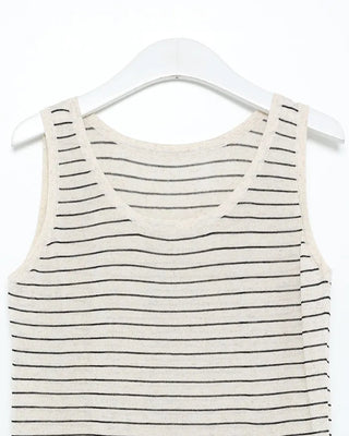 Border pattern round neck sleeveless