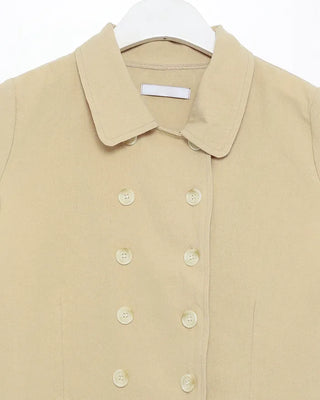 Raglan cap sleeve double-button blouse