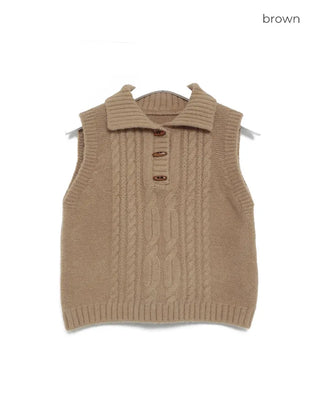 Cable knit vest
