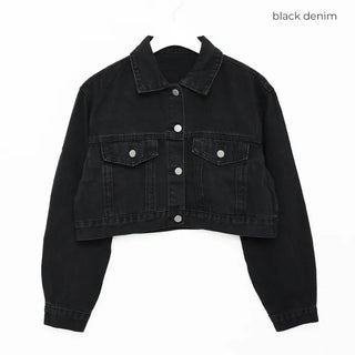 Cropped pocket denim jacket