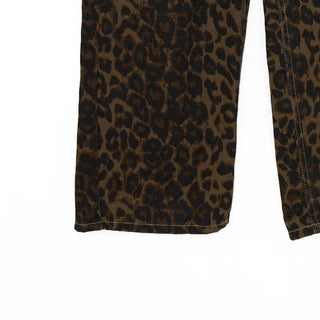 Unique leopard print wide-leg pants