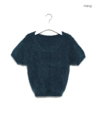 Round short-sleeved knit