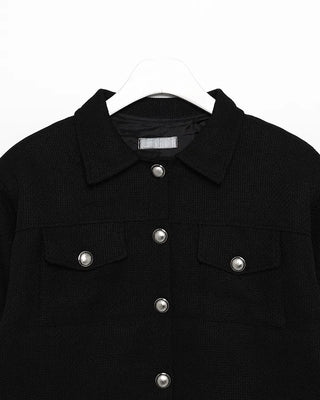 Silver round button tweed jacket