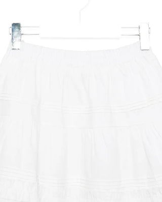 Lace tiered midi skirt