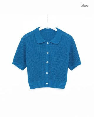 Short-sleeved knit shirt