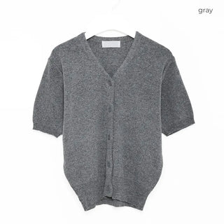 V-neck knit cardigan