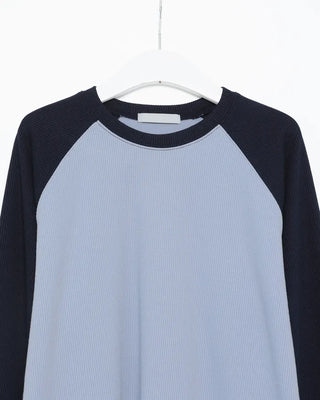 Raglan Shoulder Ribbed Long T-Shirt