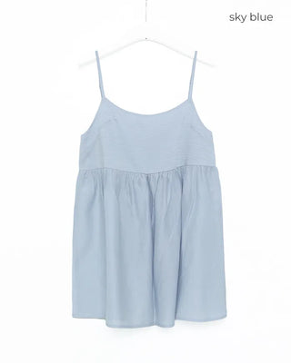 Back-button sleeveless blouse