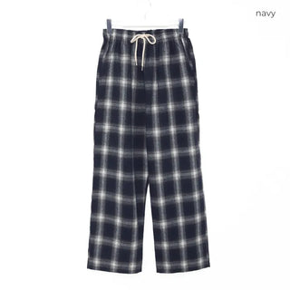 Tone-on-tone check banding pants