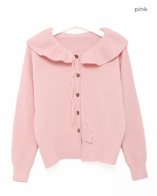 Ribbon Frill Collar Cardigan