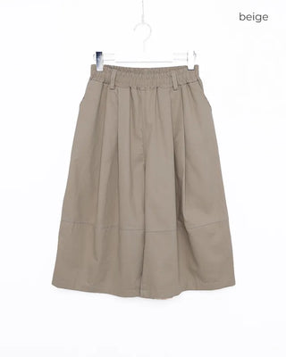 (Unisex) Pleated Cotton Half Pants