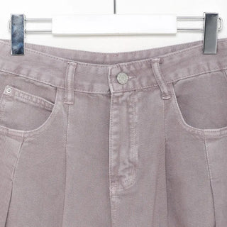 Pleated wide chino pants