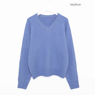 V-neck Bold Rib Sweater