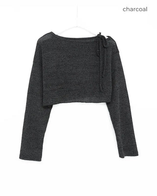 Scalloped Off-Shoulder Knit