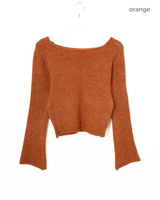 Mohair Mix Long Flare Sleeve Knit