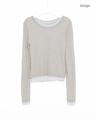 Wool layered T-shirt