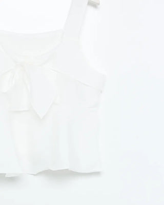 Ribbon frill sleeveless