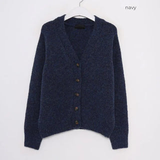Wool V-neck button cardigan