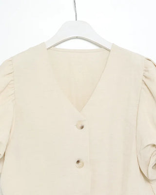 V-neck linen summer jacket