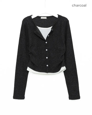 Long-sleeved layered cardigan