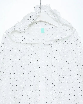 Polka Dot See-Through Frill Zip Hoodie