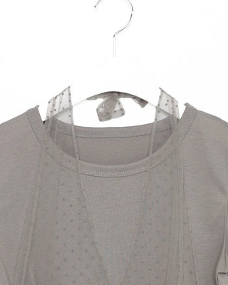 Dot Halter Layered Short-Sleeve T-Shirt