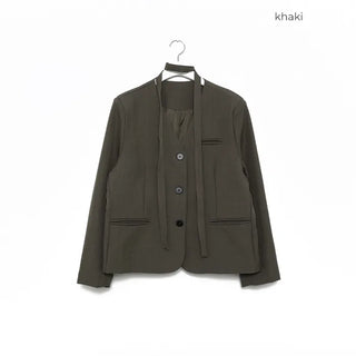 V-neck tie set jacket