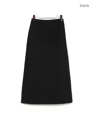 Back-slit cotton long skirt