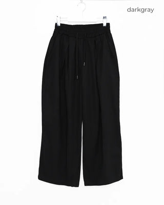 Twill balloon wide pants