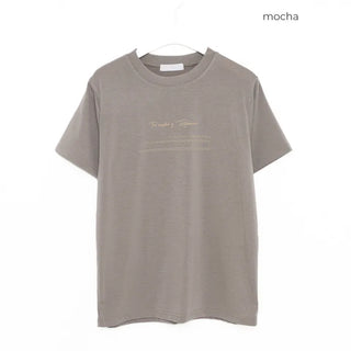 Lettering Tencel Half-Sleeve T-Shirt
