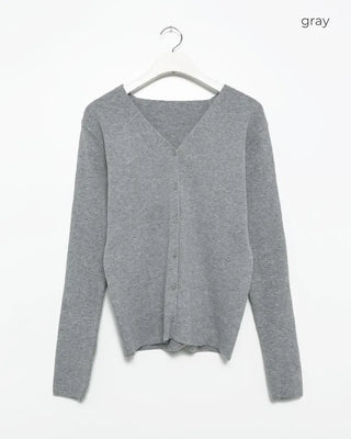 V-neck side-button cardigan