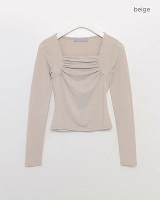 Square Shirring Bolero Style T-Shirt