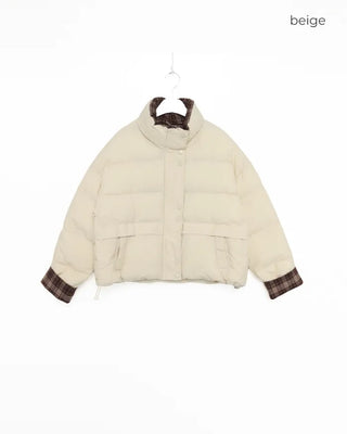 Checked two-tone down jacket