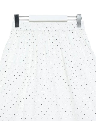 Vintage polka dot shirred midi skirt