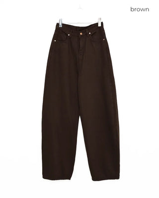 Colored wide rayon-blend cotton pants