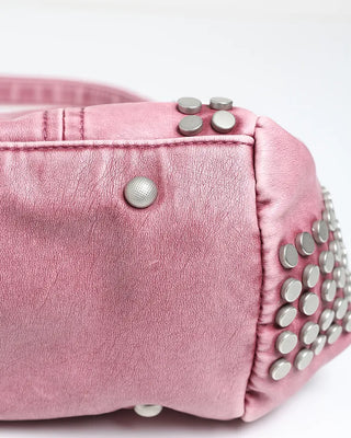 Block stitch double stud 2-way Boston bag