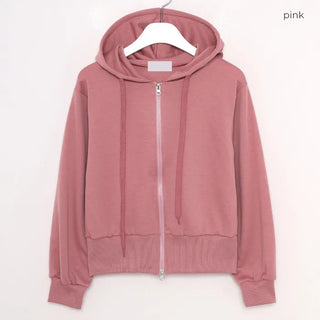 2-way cropped hoodie zip-up