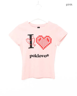 Cropped graphic heart t-shirt