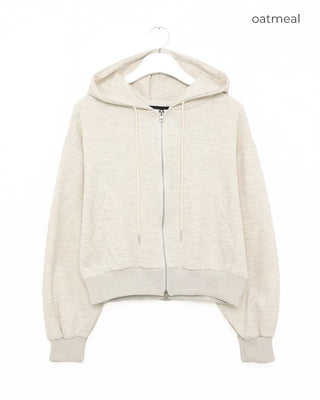 Daily Cropped Hooded Zip-Up