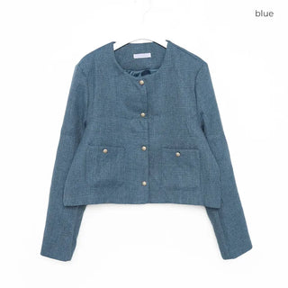 Collarless jacket