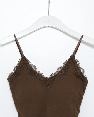 Lace camisole with built-in cups