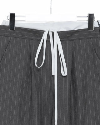 Two-tone striped banding slacks