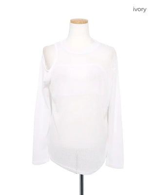 Cutout sheer t-shirt