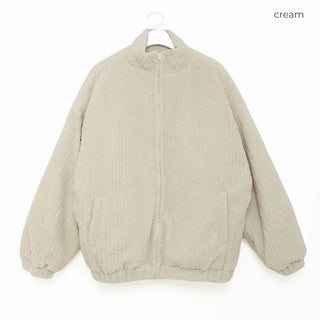 (Unisex) Boa Mock Neck Padded Blouson