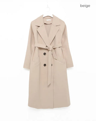 Double-breasted long coat