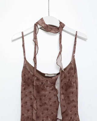 Asymmetrical polka dot camisole