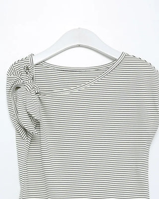 Striped off-shoulder T-shirt
