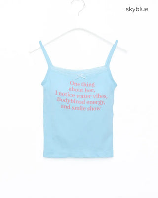 Lettering Lace Neck Bra Camisole